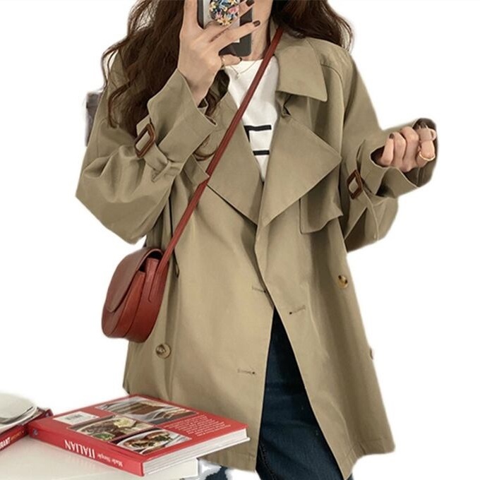 アウター コート ジャケット トレンチコート 袖あり 7分袖 襟付き ノッチドラペルカラー ベルト 大人可愛い きれいめ シンプル カジュアル 大人 上品 おしゃれ お洒落 かっこいい 大人女子 こな